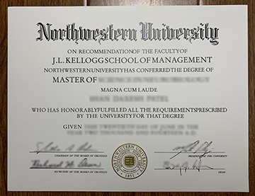 Northwestern University Degree issued in the J.L.Kellogg School of Management