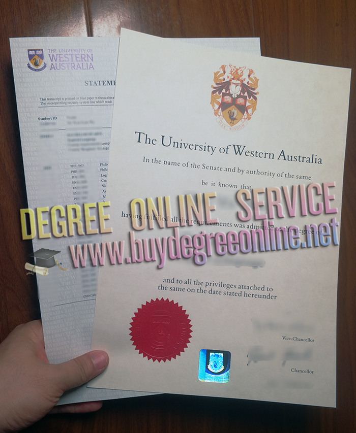 University of Western Australia degree and transcript