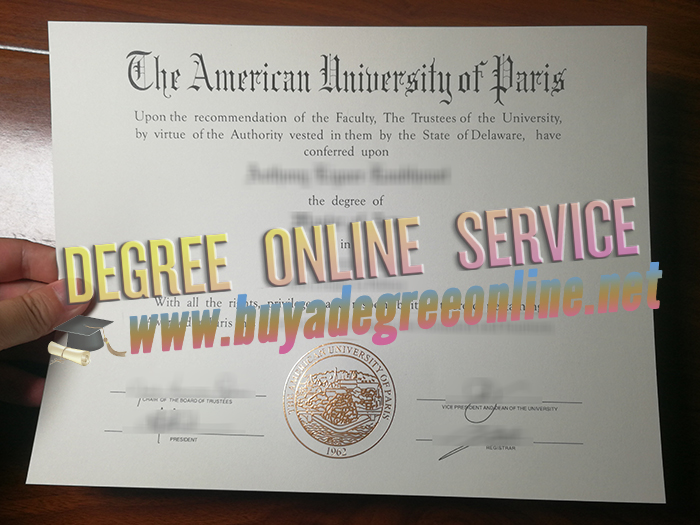 American University of Paris diploma