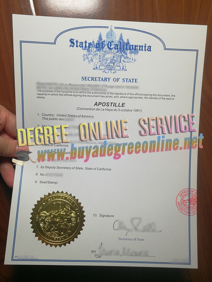 California Apostille Certificate 