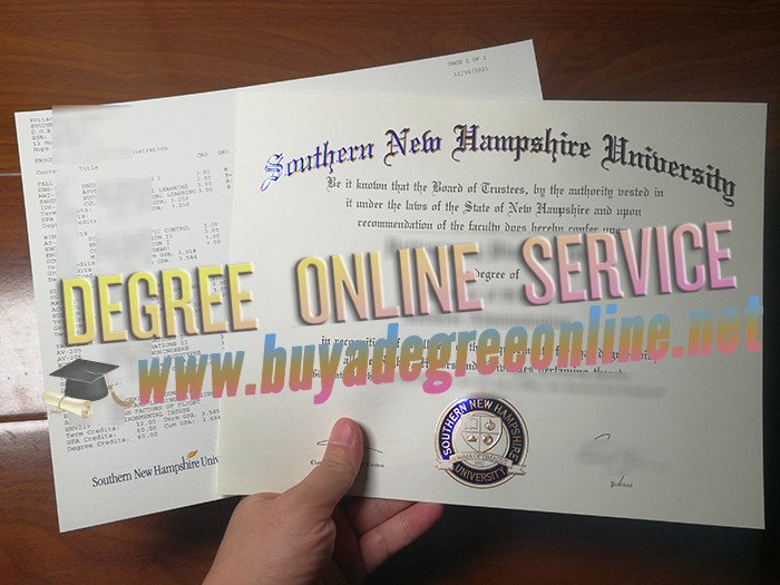 Southern New Hampshire University degree and transcript