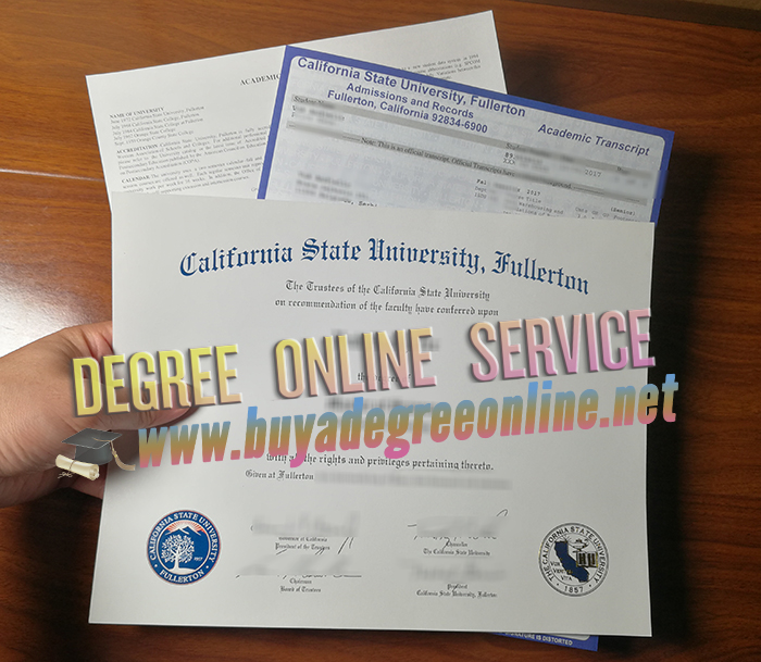 Cal State Fullerton diploma and transcript