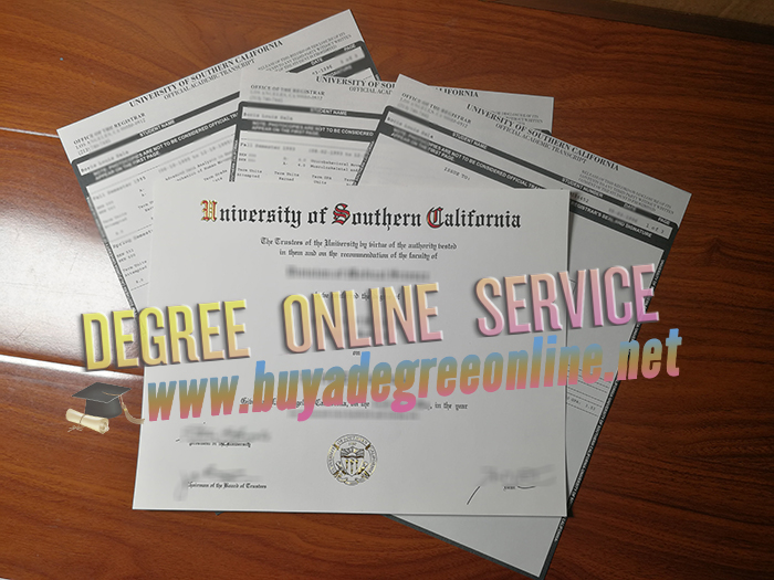 University of Southern California diploma and transcript