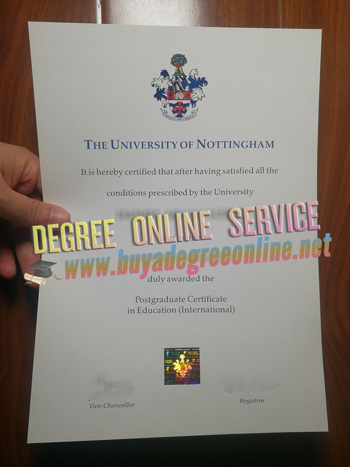 University of Nottingham PGCE certificate